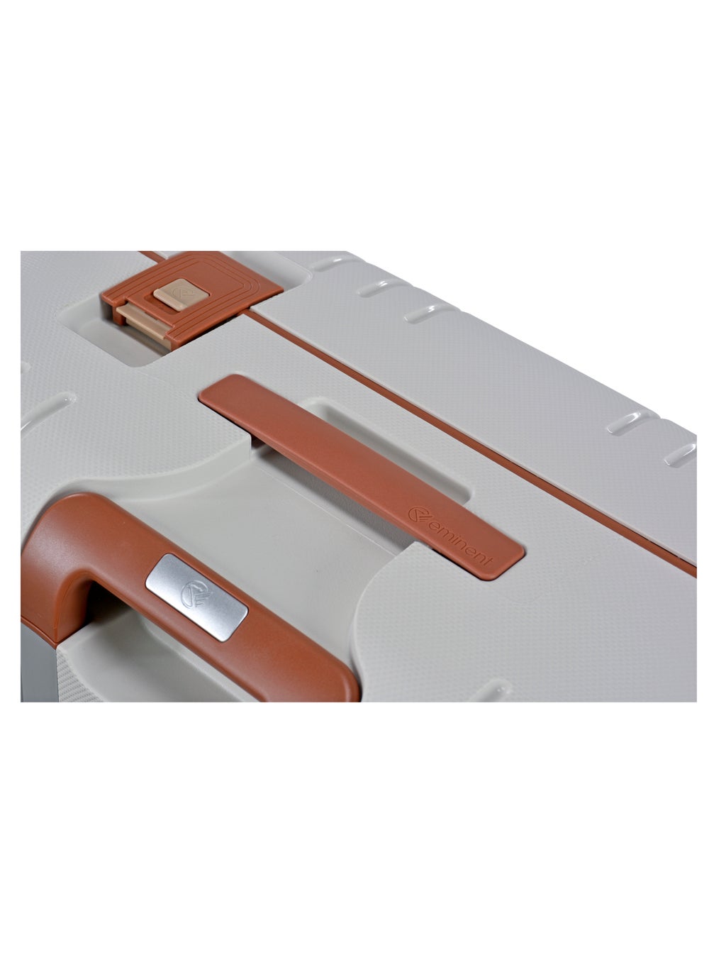 buy-eminent-vertica-hard-case-travel-bag-medium-luggage-trolley-polypropylene-lightweight-suitcase-4-quiet-double-spinner-wheels-with-tsa-lock-b0006-off-white-brown-trim_hpt