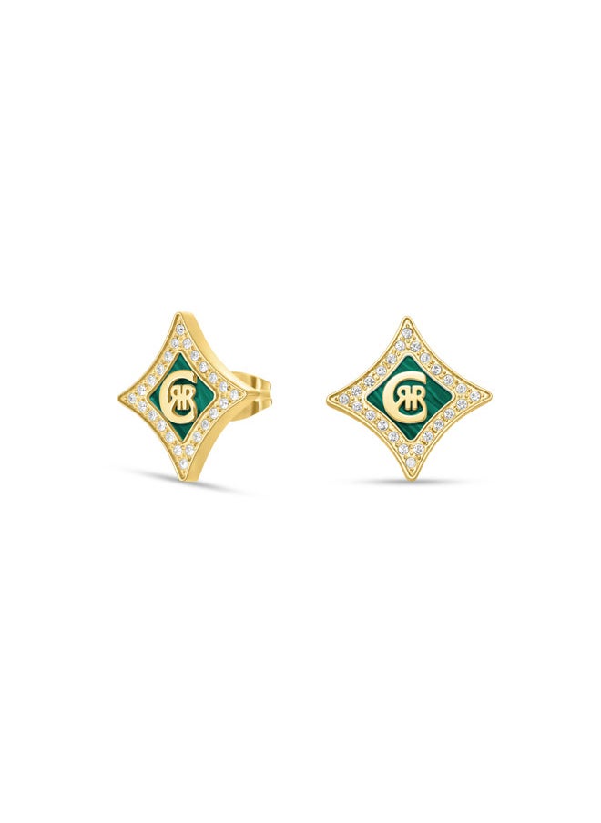buy-cerruti-1881-silvia-gold-plated-with-diamond-shaped-malachite-motif-earrings-for-women_t74