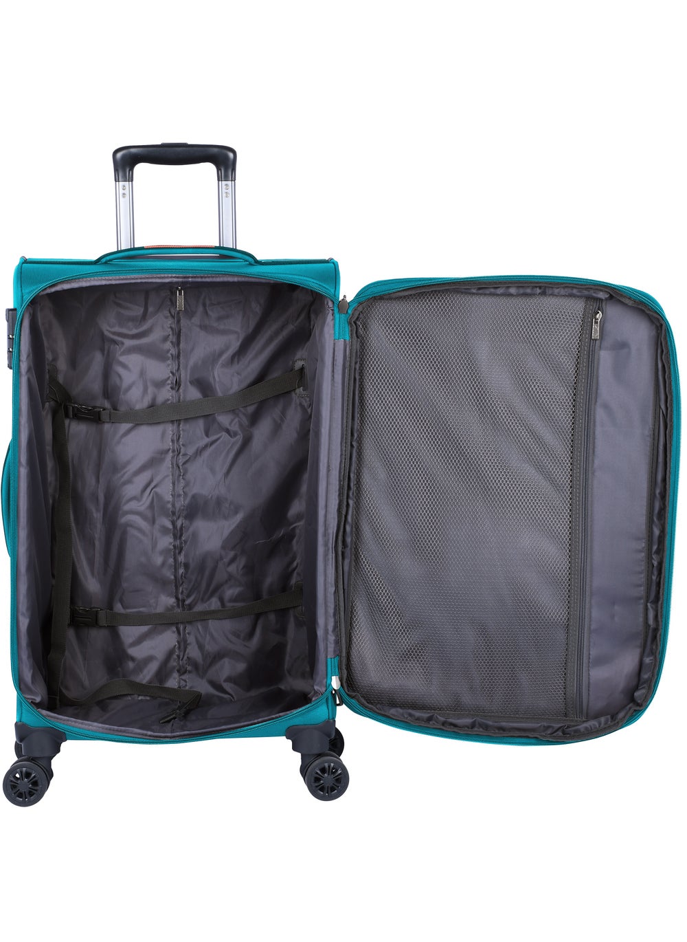 buy-eminent-unisex-soft-travel-bag-medium-luggage-trolley-polyester-lightweight-expandable-4-double-spinner-wheeled-suitcase-with-3-digit-tsa-lock-e751-green_yk1
