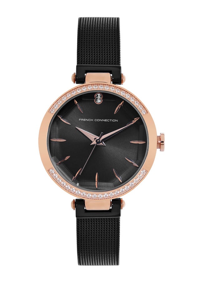 buy-french-connection-women-s-32mm-analog-watch-with-black-dial-stainless-steel-mesh-bracelet_jt5