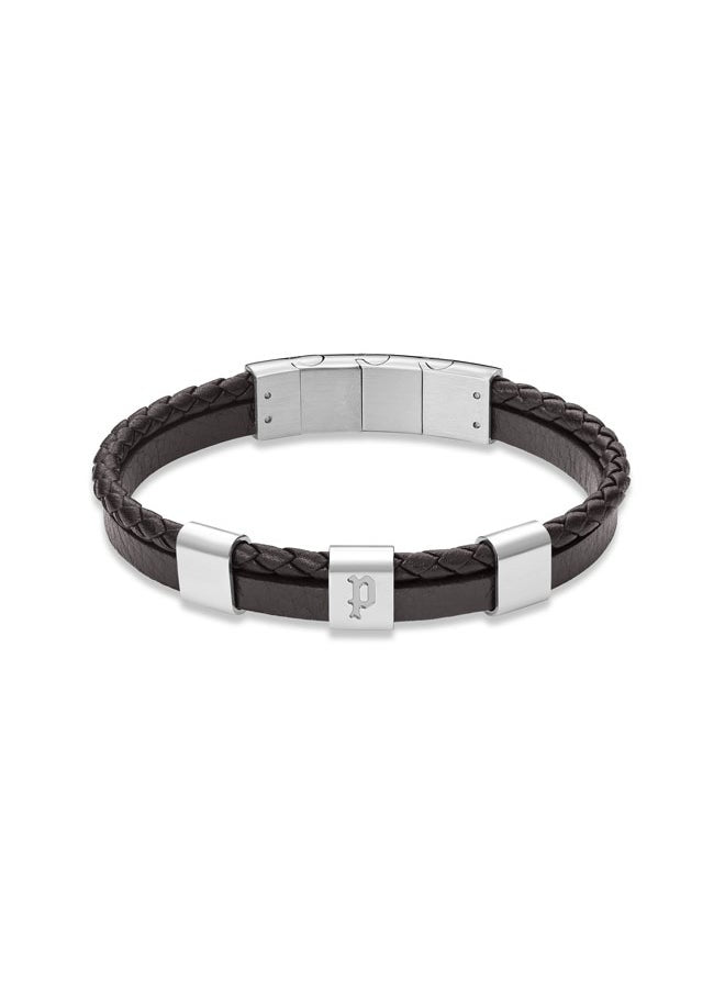 buy-police-unity-braceletdual-textured-brown-leather-with-stainless-steel-square-motifs-and-p-symbolbold-men-s-style_ehs