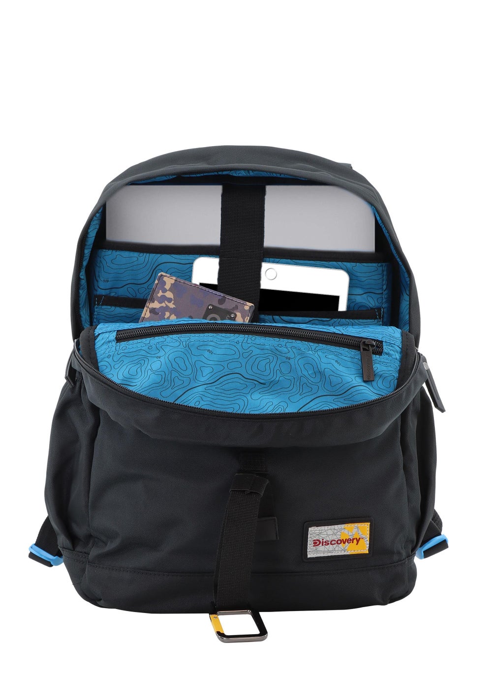 buy-discovery-discovery-icon-backpack-16-2l-black-durable-lightweight-multi-compartment-travel-bag-padded-laptop-tablet-pocket-rfid-adjustable-strap-with-luggage-fix-strap-men-women-school-outdoor_3bl