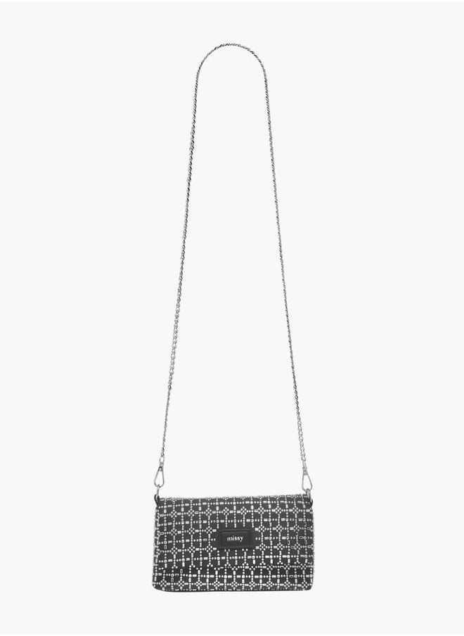 buy-missy-womens-missy-embellished-crossbody-bag-with-snap-button-closure-and-chain-strap_73g