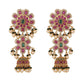 Elegant Gold-Toned & Pink Embellished Bobby Pins - Set of 2
