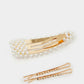 Set Of 3 Embellished Hair Claws - Chic Accessory
