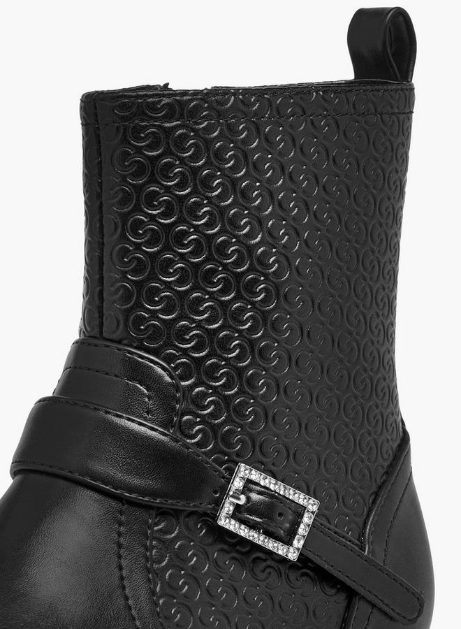 buy-celeste-girls-monogram-embossed-high-cut-boots-with-zip-closure_gi2