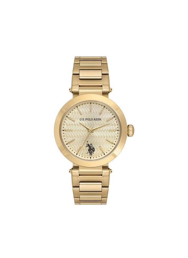buy-u-s-polo-assn-novelties-34mm-women-s-watch-with-gold-dial-stainless-steel-bracelet_gss