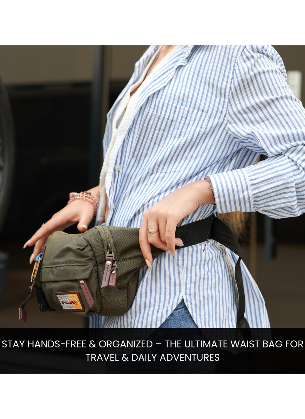 buy-discovery-discovery-icon-waist-bag-khaki-hip-bag-with-adjustable-strap-rfid-pocket-suitable-for-travel-outdoors-gym-hiking-for-men-and-women_cm3