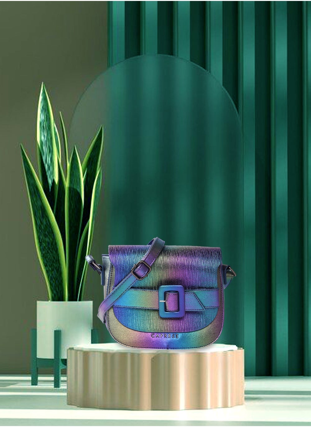 buy-caprese-caprese-theia-iridescent-green-faux-leather-small-sling-bag_2sb