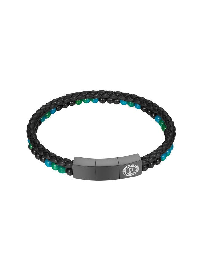buy-police-dual-bracelet-for-men-stainless-steel-and-black-leather-with-onyx-green-beadspeagb0011701_maq