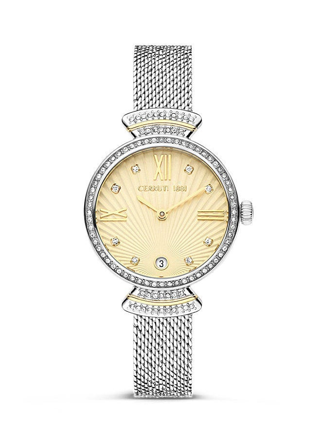 buy-cerruti-1881-women-s-round-shape-stainless-steel-band-analog-wrist-watch-30-mm-gold-dial-ciwlh2205501_jyo