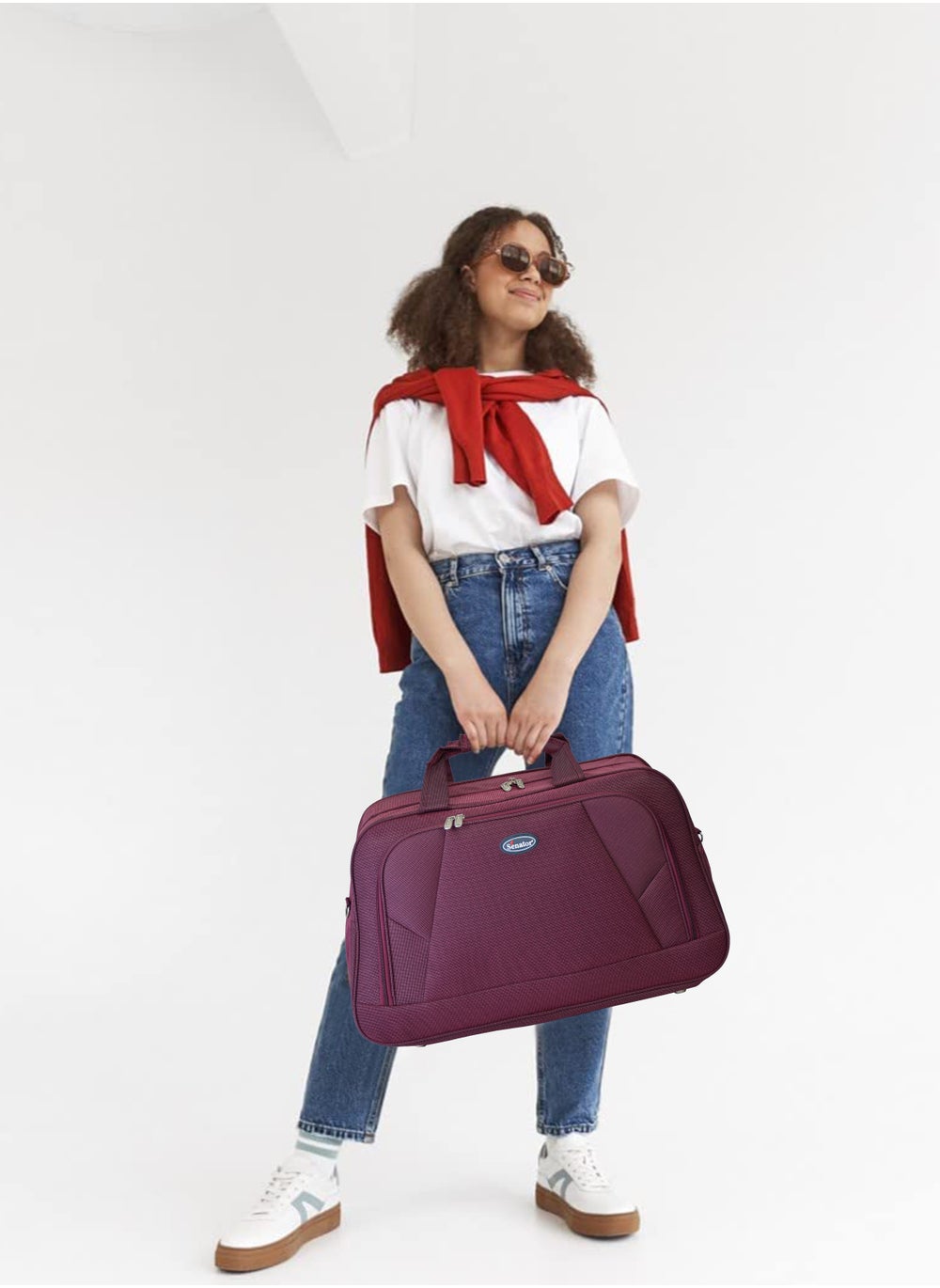 buy-senator-travel-duffle-bag-for-unisex-lightweight-nylon-bag-multi-pocket-water-scratch-resistant-adjustable-shoulder-strap-weekend-bag-convenient-carry-on-luggage-for-camping-training-42l-maroon-ea220_215