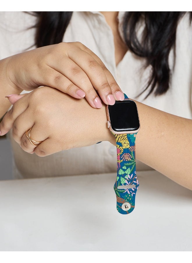 buy-chumbak-chumbak-jungle-watchband-compatible-with-apple-watches-38-40-41mm-watch-strap-silicone-watch-printed-colourful-strap-pin-and-tuck-closure_tdm