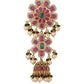 Elegant Gold-Toned & Pink Embellished Bobby Pins - Set of 2