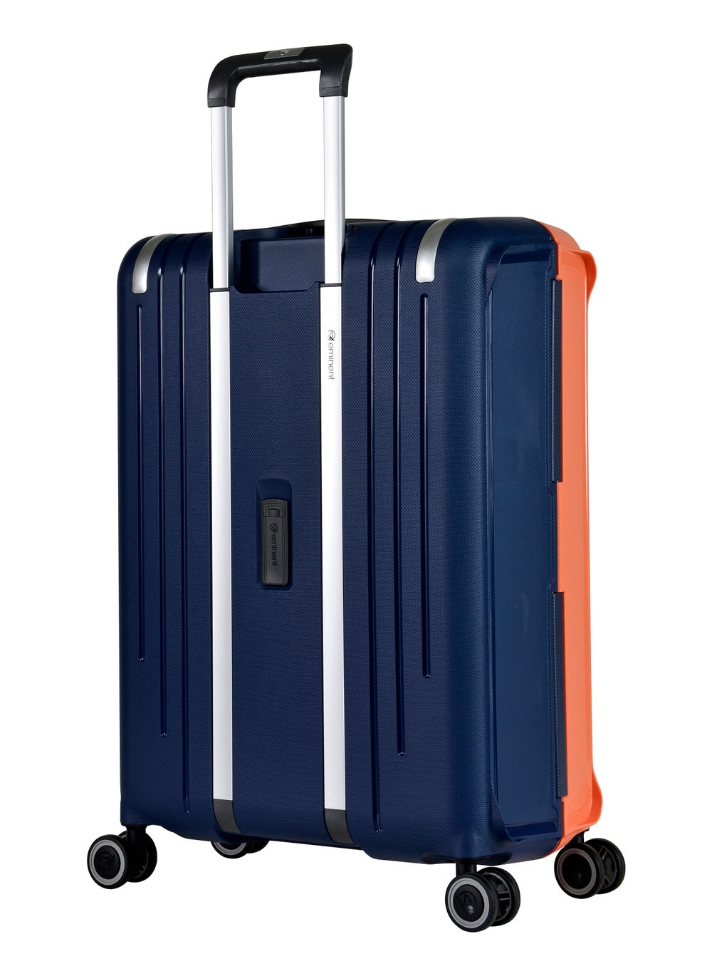 buy-eminent-vertica-hard-case-luggage-trolley-polypropylene-lightweight-4-quiet-double-spinner-wheels-with-tsa-lock-b0006m-darkblue-orange_q6y