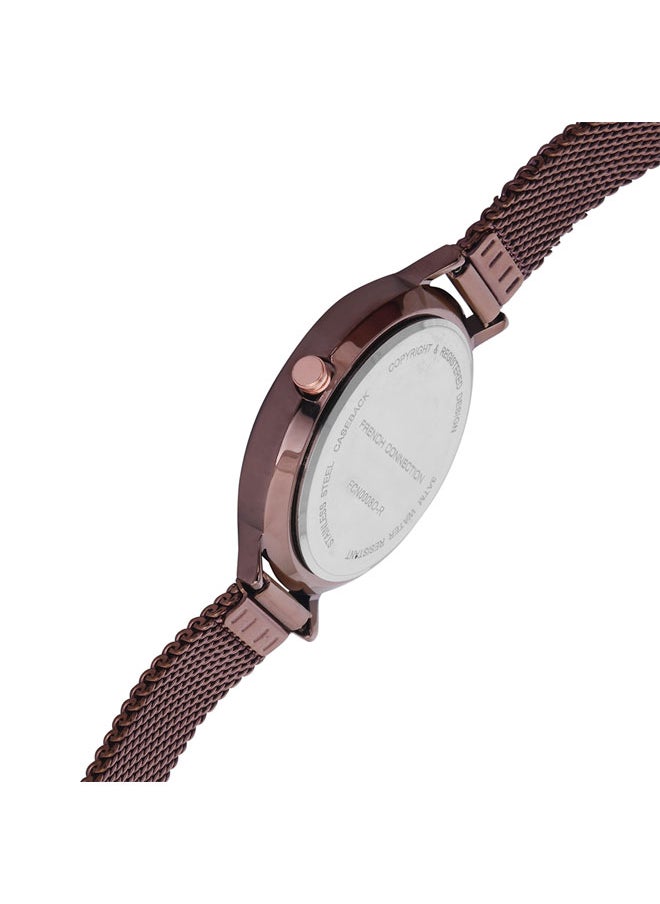 buy-french-connection-women-s-analog-watch-with-brown-stainless-steel-mesh-band-purple-dial_98g