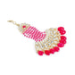 Elegant Kundan-Studded Pink & Gold Jhumar Passa