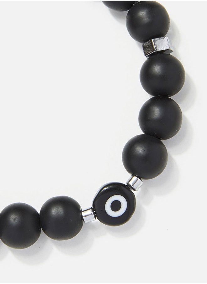 buy-chrysostomos-handmade-beaded-men-s-bracelet-with-matte-black-nail-silver-hematite-and-glass-eye-durable-silicone_7y9