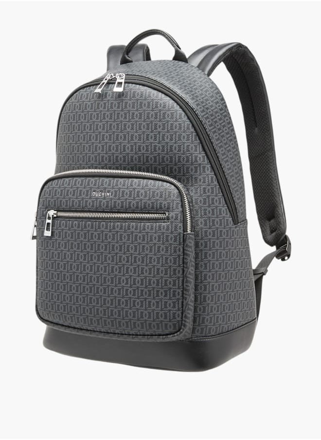 buy-duchini-monogram-print-backpack-with-zip-closure-and-laptop-compartment-31x43x17-cm_tcf