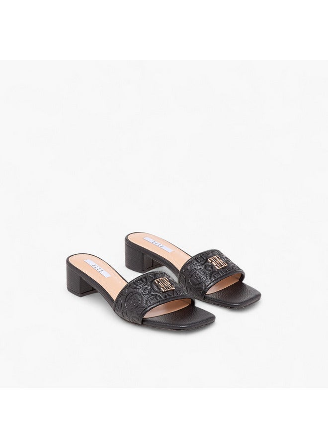 buy-elle-women-s-monogram-embossed-slip-on-sandals-with-block-heels_4zj