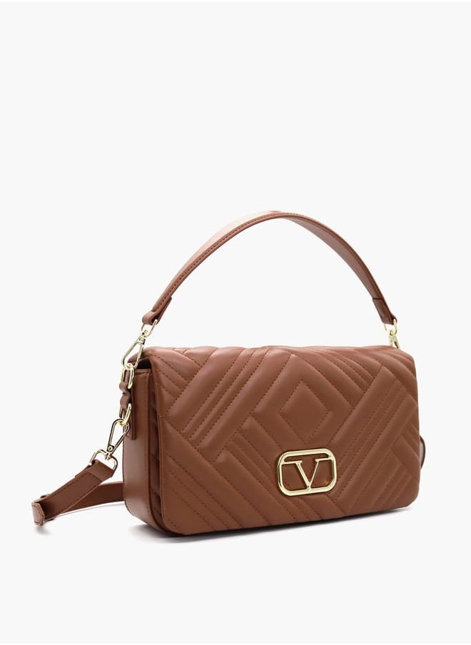 buy-v-italia-quilted-crossbody-bag-with-detachable-strap-and-flap-closure_z8p