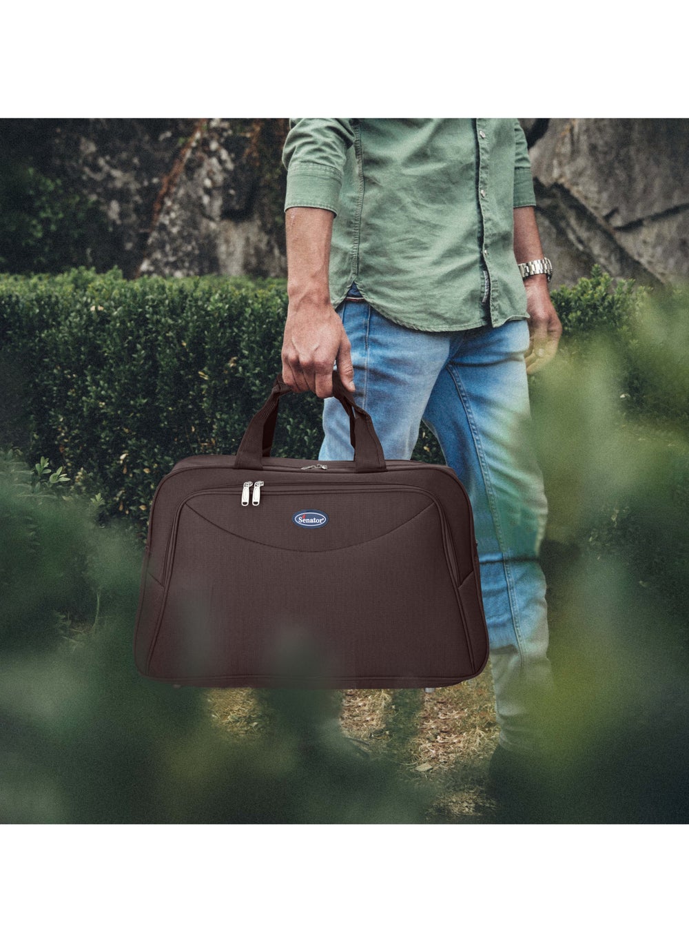 buy-senator-travel-duffle-bag-for-unisex-lightweight-nylon-bag-multi-pocket-water-scratch-resistant-adjustable-shoulder-strap-weekend-bag-convenient-carry-on-luggage-for-camping-training-42l-brown-ea218_y48