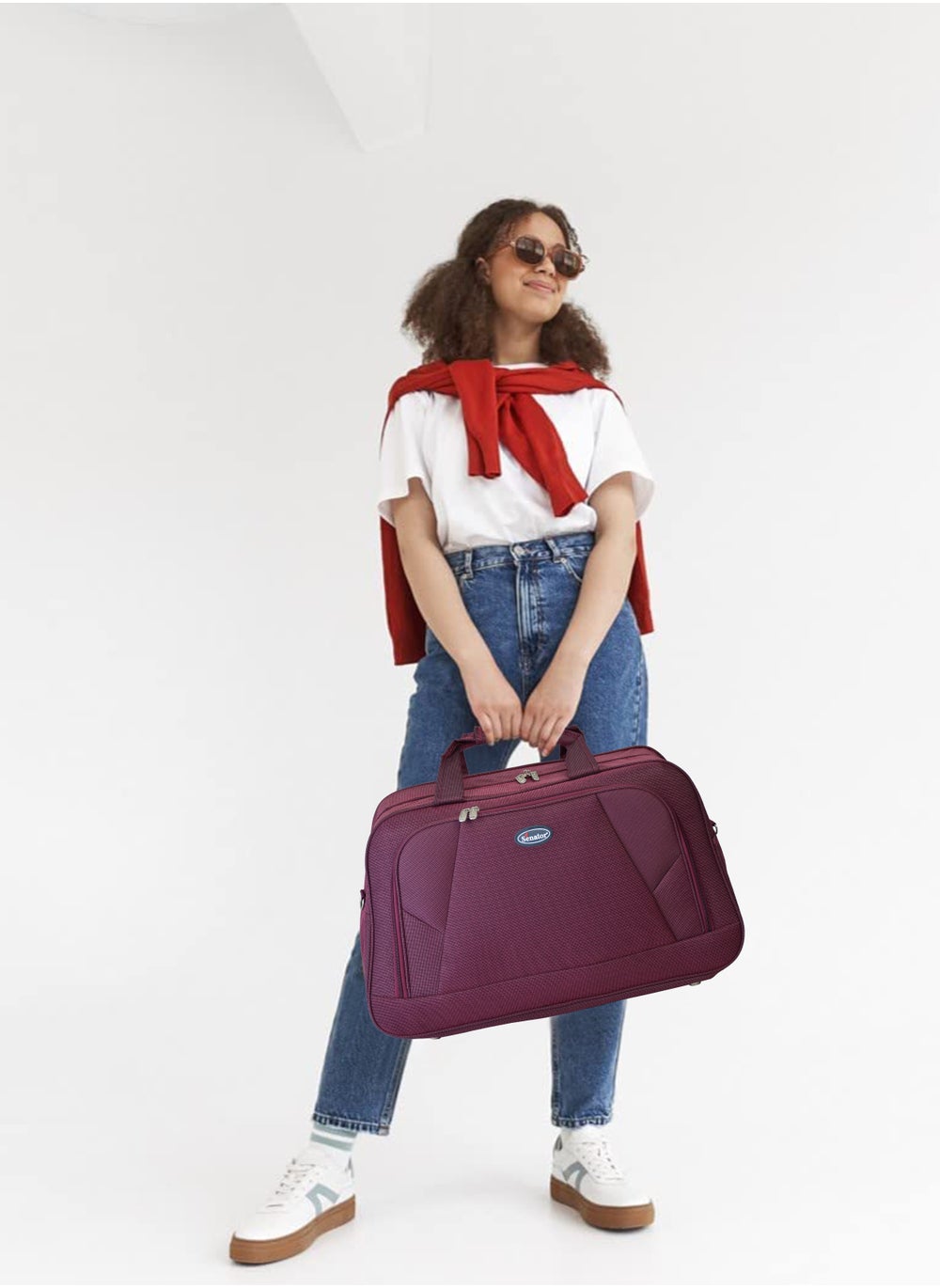 buy-senator-travel-duffle-bag-for-unisex-lightweight-nylon-bag-multi-pocket-water-scratch-resistant-adjustable-shoulder-strap-weekend-bag-convenient-carry-on-luggage-for-camping-training-48l-maroon-ea220_qa7