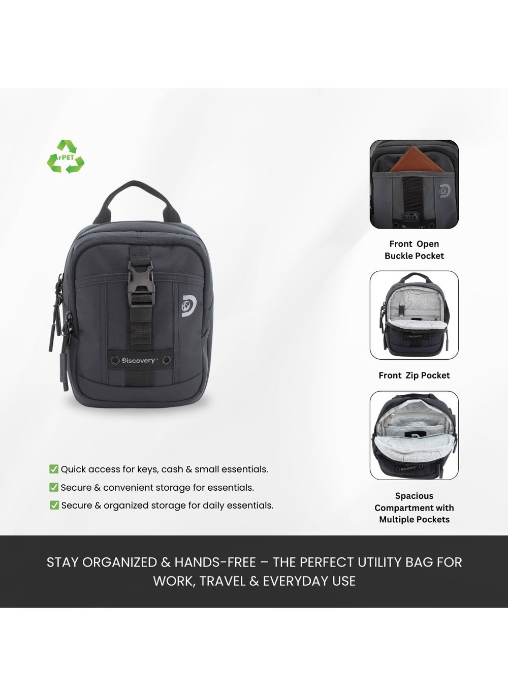 buy-discovery-discovery-shield-rpet-polyester-tablet-utility-bag-black-compact-travel-bag-for-men-and-women-shoulder-bag-portable-organizer-sustainable-material-and-eco-friendly_ymx