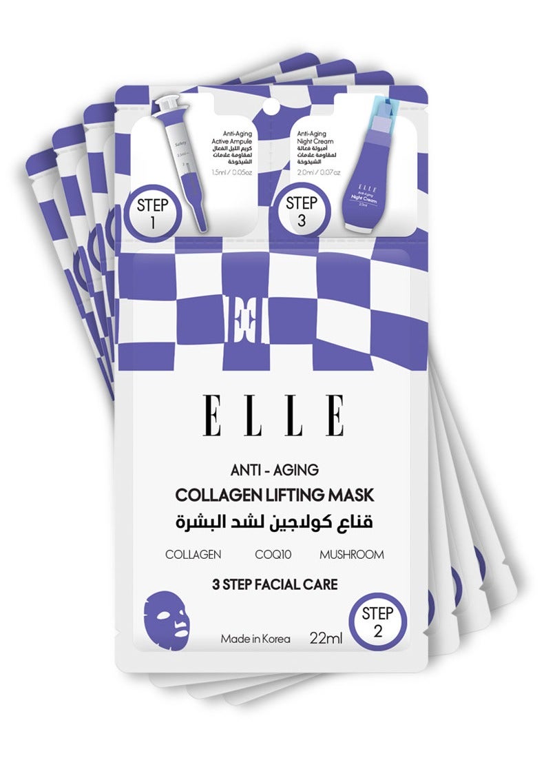 buy-elle-anti-aging-collagen-lifting-mask-3-step-care-kit-from-korea-hydrating-ampoule-firming-sheet-mask-night-cream-wrinkle-reduction-brightening-deep-moisturizing-all-skin-types-4-pack_bfe