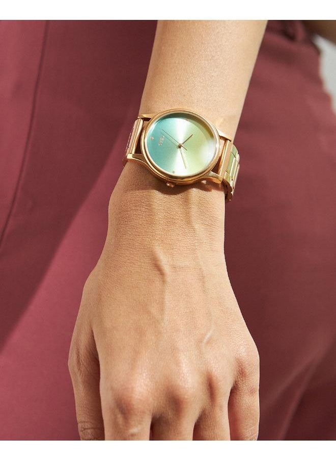 buy-chumbak-teal-by-chumbak-round-dial-analog-watch-for-women-ombre-green-collection-stainless-steel-strap-gifts-for-women-girls-ladies-stylish-fashion-watch-for-casual-work-green_f2m