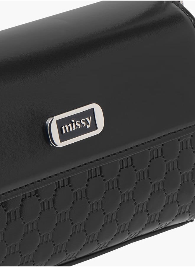 buy-missy-women-logo-embossed-crossbody-bag-with-detachable-strap-and-flap-closure_4y0