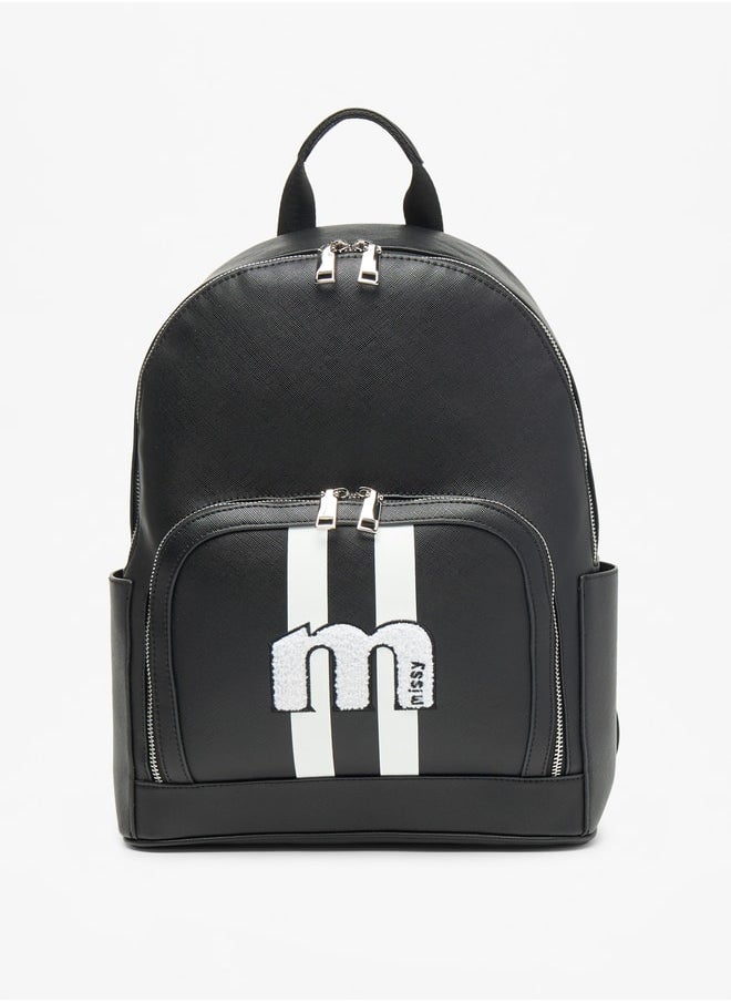 buy-missy-applique-detail-backpack-with-zip-closure-and-adjustable-straps-29x37x14-cm_0v2