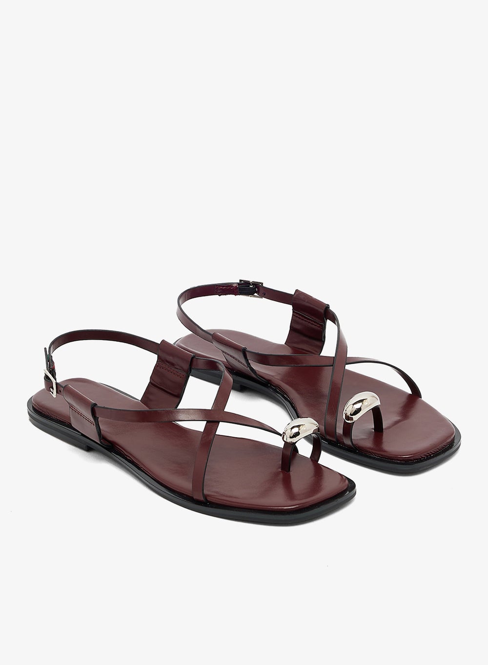 buy-ginger-silver-accent-strap-flat-sandals_m1d