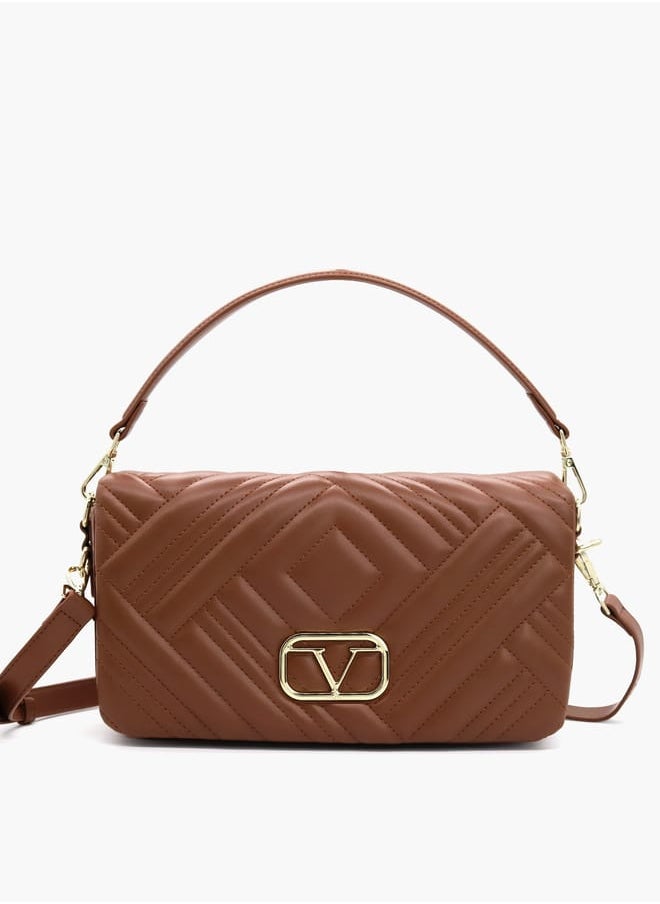 buy-v-italia-quilted-crossbody-bag-with-detachable-strap-and-flap-closure_qar